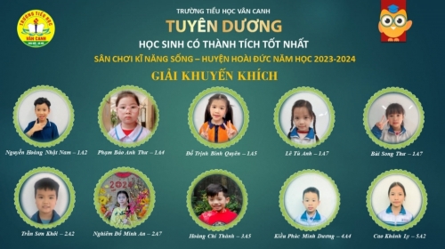 Tuyên dương học sinh có thành tích tốt tại sân chơi Kĩ năng sống cấp Huyện