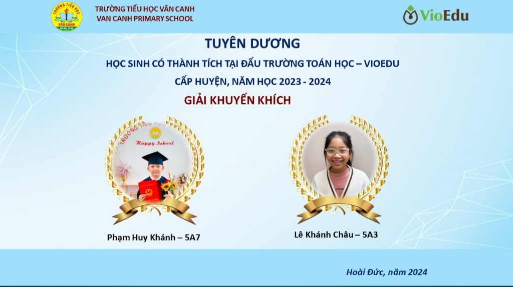 Kết quả Đấu trường Toán học VioEdu cấp huyện năm học 2023 - 2024