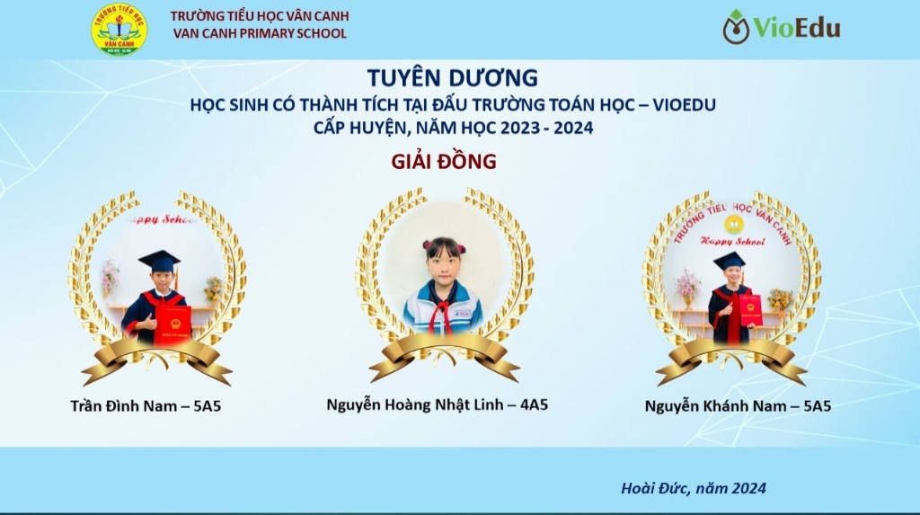 Kết quả Đấu trường Toán học VioEdu cấp huyện năm học 2023 - 2024