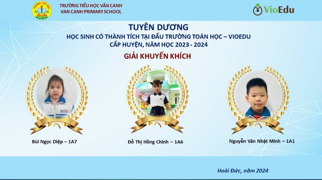 Kết quả Đấu trường Toán học VioEdu cấp huyện năm học 2023 - 2024