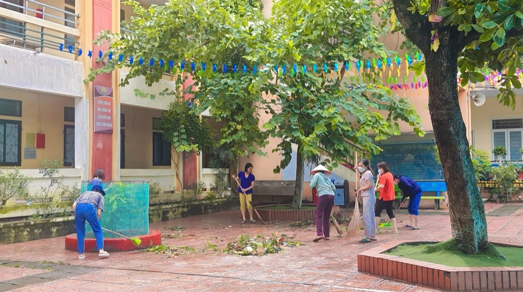 Trường Tiểu Học Vân Canh sẵn sàng đón Học Sinh trở lại sau bão Yagi