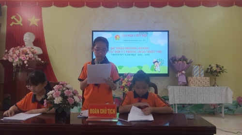 Đại hội Liên Đội trường Tiểu học Vân Canh năm học 2024-2025