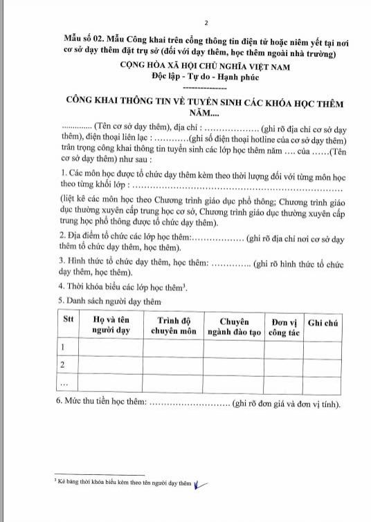 Thông tư số 29 của Bộ GDĐT ngày 30 tháng 12 năm 2024 quy định về dạy thêm, học thêm