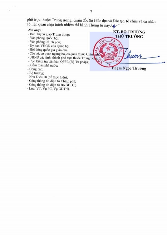 Thông tư số 29 của Bộ GDĐT ngày 30 tháng 12 năm 2024 quy định về dạy thêm, học thêm