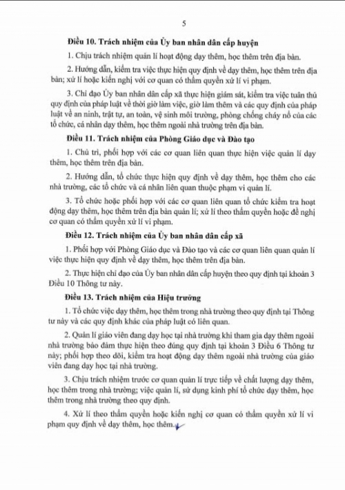 Thông tư số 29 của Bộ GDĐT ngày 30 tháng 12 năm 2024 quy định về dạy thêm, học thêm