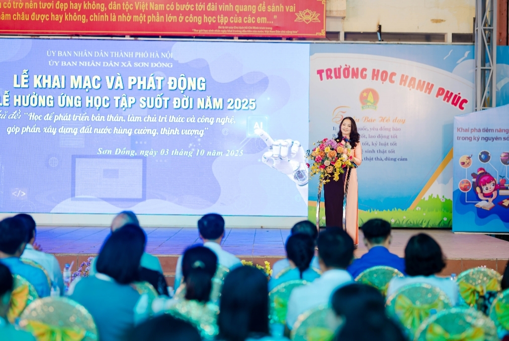 Lễ phát động Tuần lễ hưởng ứng học tập suốt đời năm 2025, xã Sơn Đồng