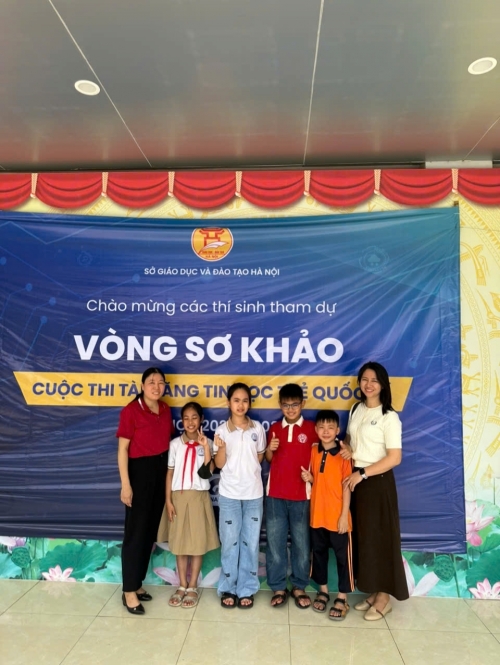 Em Trần Quang Huy lớp 4A3 tham dự Vòng chung khảo thành phố cuộc thi Tài năng Tin học trẻ quốc tế