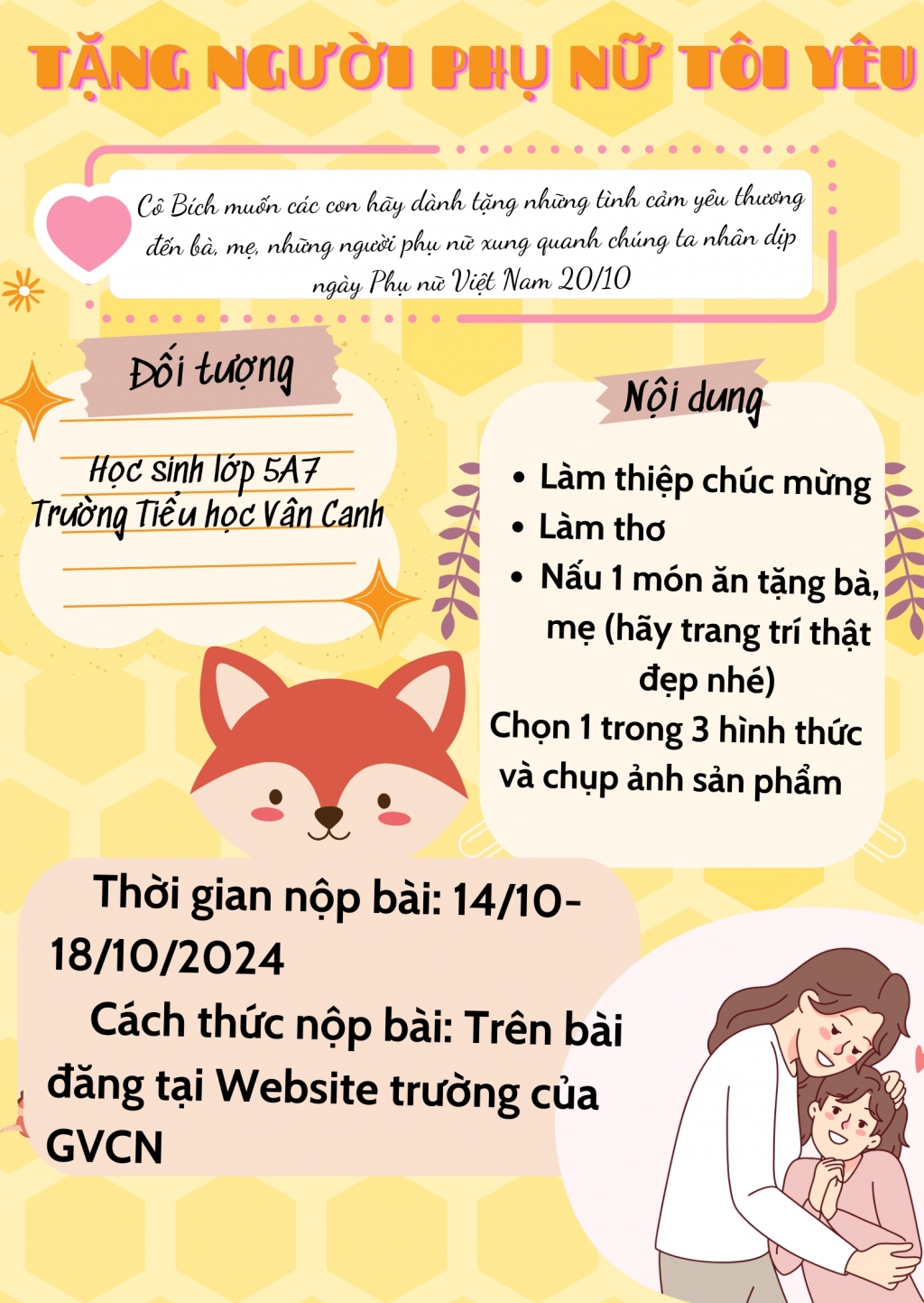 Cuộc thi "Tặng người phụ nữ tôi yêu" lớp 5A7