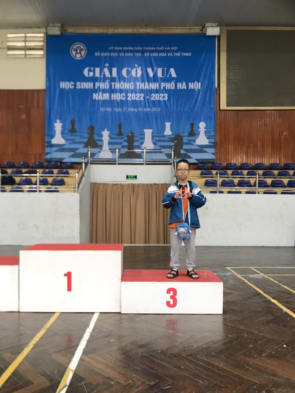Em Lương Quang Khải lớp 3A5 đạt giải Ba môn Cờ vua học sinh phổ thông Thành phố Hà Nội năm học 2022 - 2023.